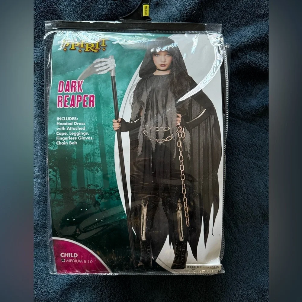 Hallloween costume Kids Dark Reaper Costume size M (8-10) - Picture 2 of 4
